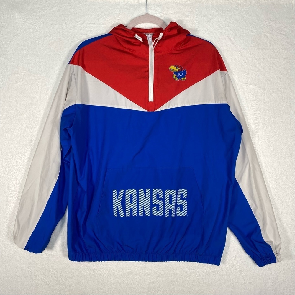 Zoozats Women’s Kansas Jayhawks Half Zip‎ Hoodie Jacket Size medium Sports